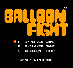 Balloon Fight (Europe) Title Screen